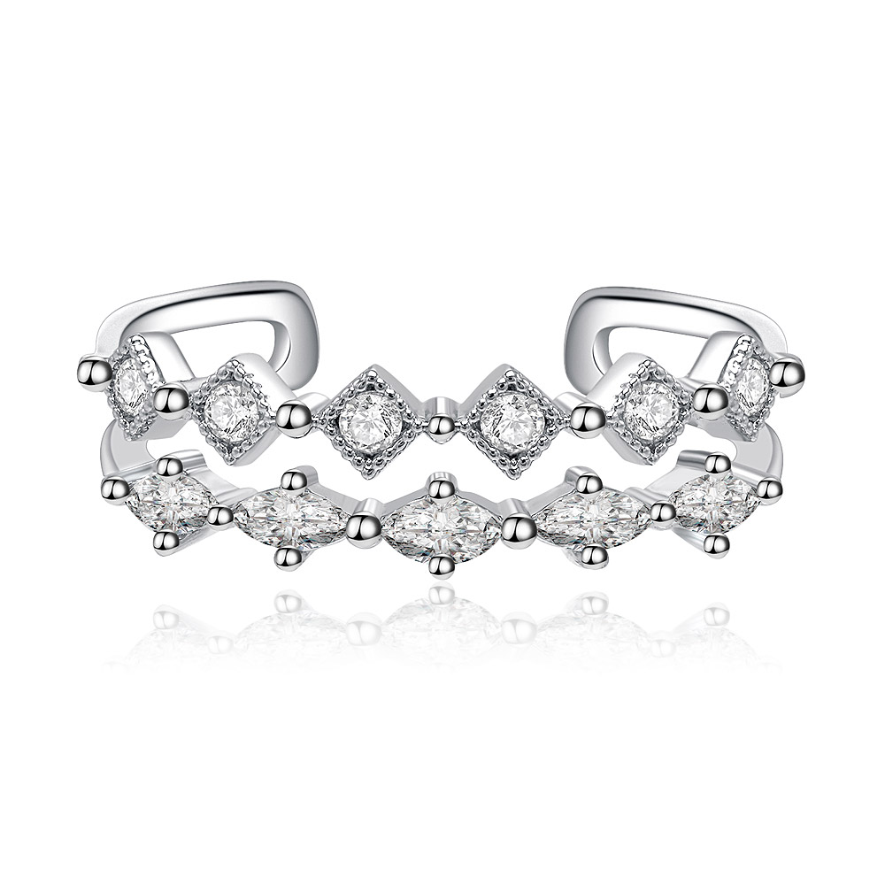 Cluster CZ Adjustable Ring